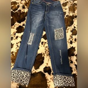 Jeans- Leopard patch
